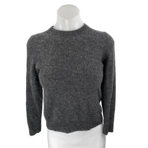 Quince Women Black 100% Cashmere Knit Long Sleeve Mock Neck Sweater Top Size S